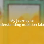 My journey to understanding nutrition labels